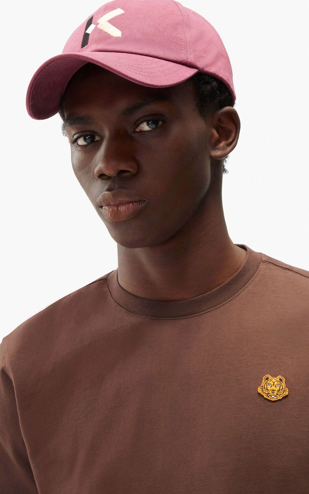 T Shirt Kenzo Homme Tiger Crest Marron Foncé CITBY-8423